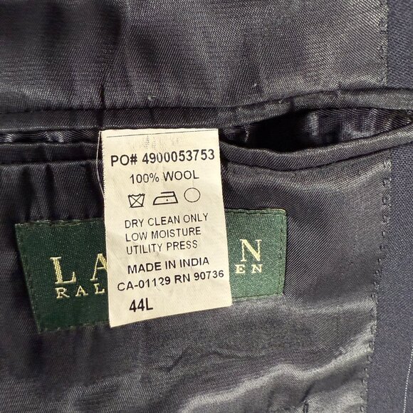 Lauren Ralph Lauren Suit Men Size 44L Gray Striped 100% Wool W38 L29 2-Piece Set - Picture 6 of 13
